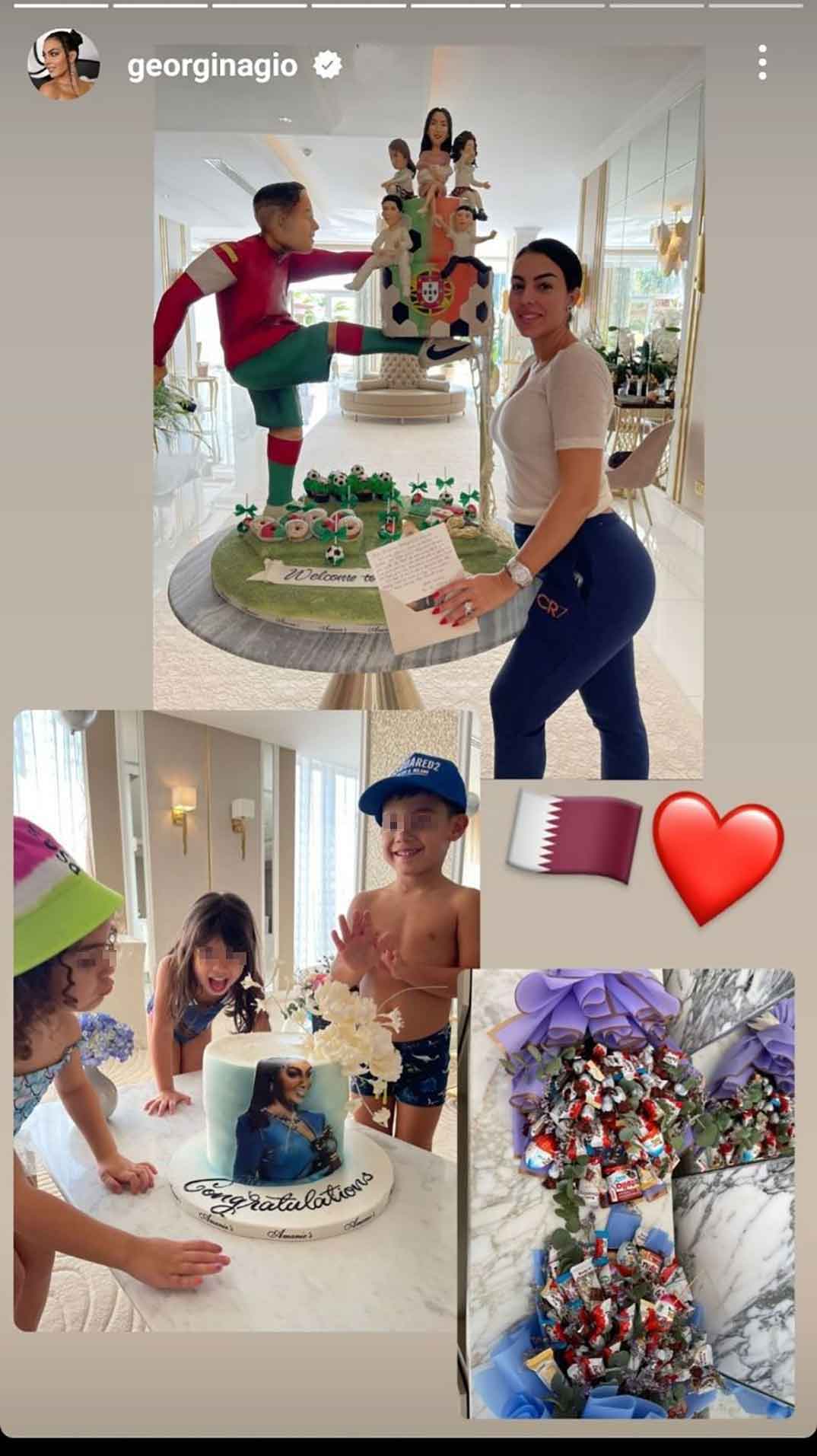 Georgina Rodríguez con sus hijos © Instagram