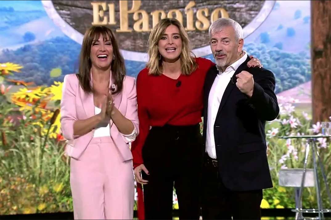 Nagore Robles, Sandra Barneda y Carlos Sobera - Pesadilla en el Paraíso © Telecinco