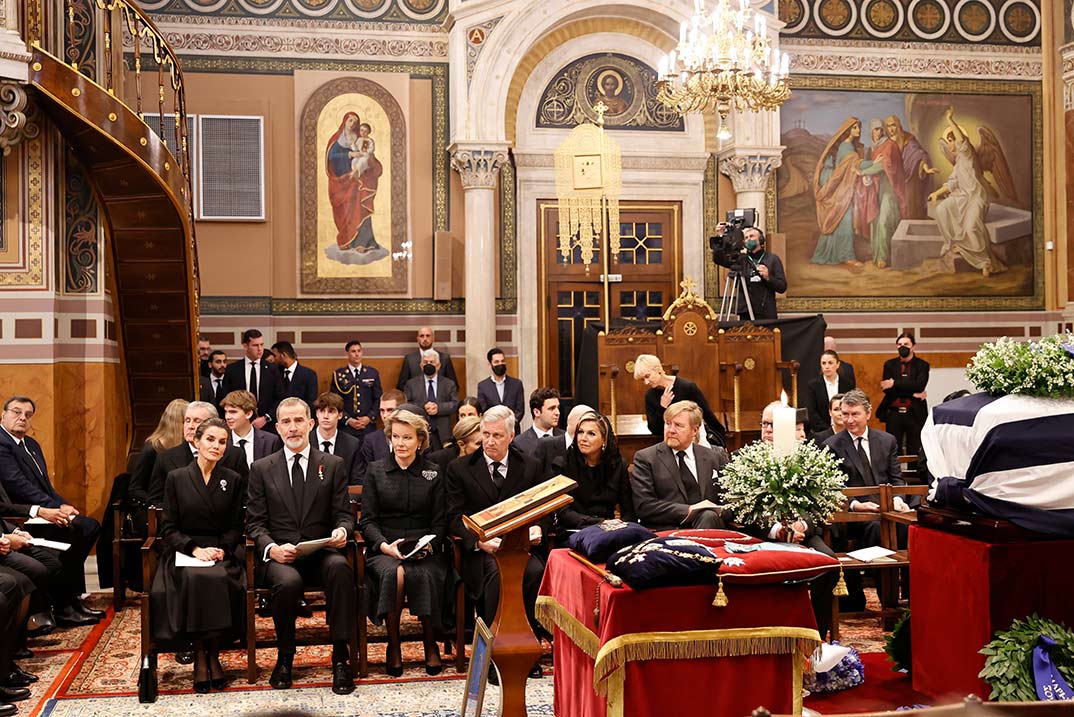 Rey Juan Carlos, Reina Sofía, Irene de Grecia - Funeral Constantino de Grecia © Casa Real S.M. El Rey