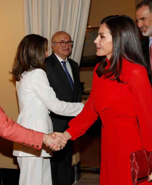 La reina Letizia estrena un dos piezas rojo de firma española