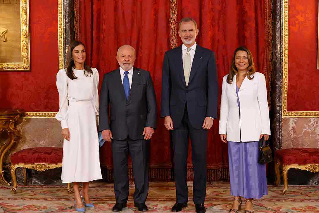 Reyes Felipe y Letizia - Almuerzo ofrecido en honor de Sus Excelencias el Presidente de la República Federativa de Brasil, Sr. Luiz Inácio Lula da Silva y la Primera Dama, Rosángela Lula da Silva © Casa Real S.M. El Rey