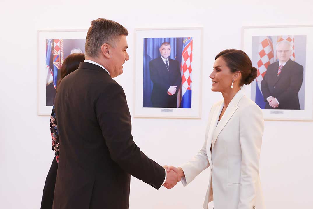 La elegancia de la reina Letizia en su visita oficial a Croacia