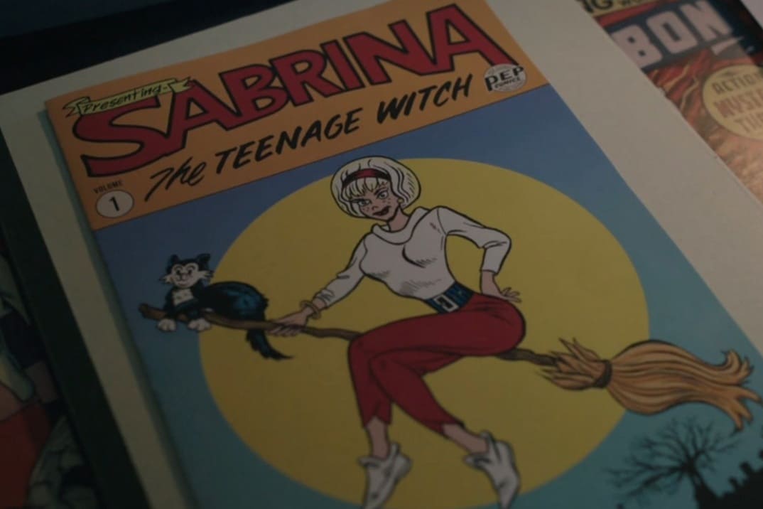 "riverdale" 7x18 - Portada del cómic de Sabrina, la bruja adolescente, hecho por Jughead