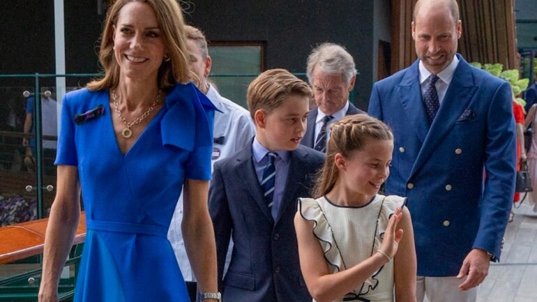 Elegancia en azul y regreso triunfal: Kate Middleton conquista Wimbledon junto a su familia