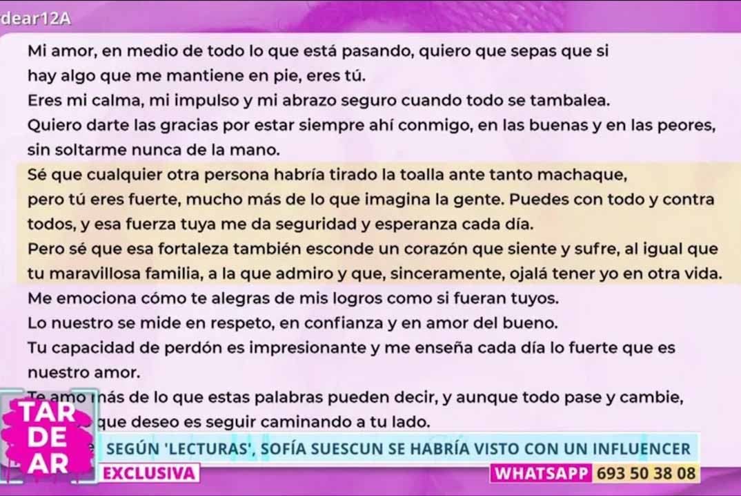 Mensaje sofia suescun