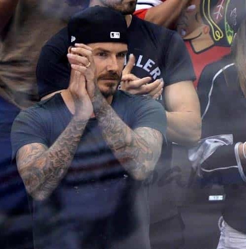 Beckham y sus hijos en el hockey