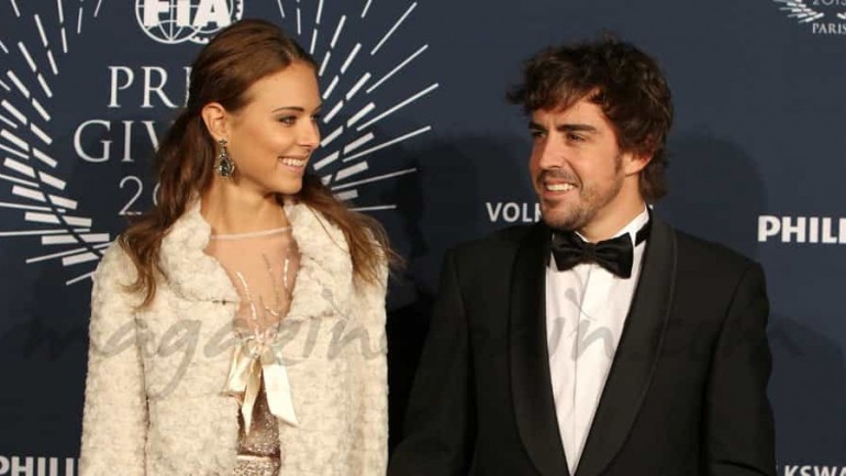 Fernando Alonso y Dasha Kapustina en los premios FIA