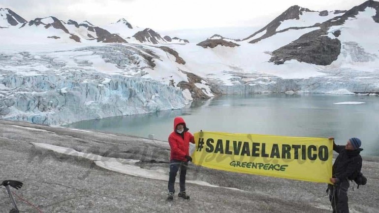 Alejandro Sanz con Greenpeace en el Ártico