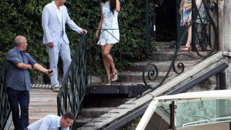 Romantica cena de George Clooney y Amal Almauddin en Cernobbio