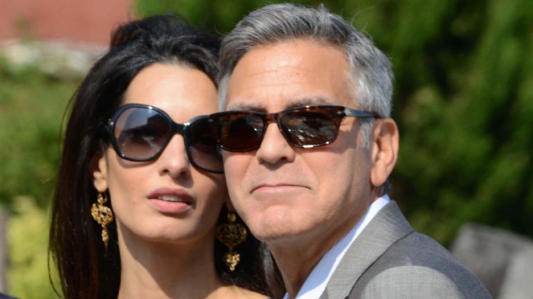 Un día antes de la boda, George Clooney y Aman Alamuddin, llegan a Venecia