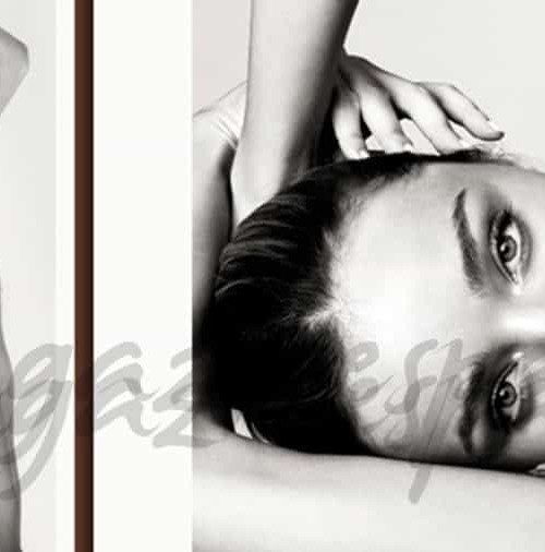 Miranda Kerr en top less, en la publicidad de su linea de belleza