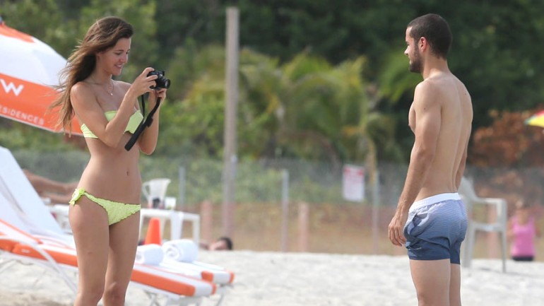 Malena Costa y Mario Suárez, pasión en las playas de Miami