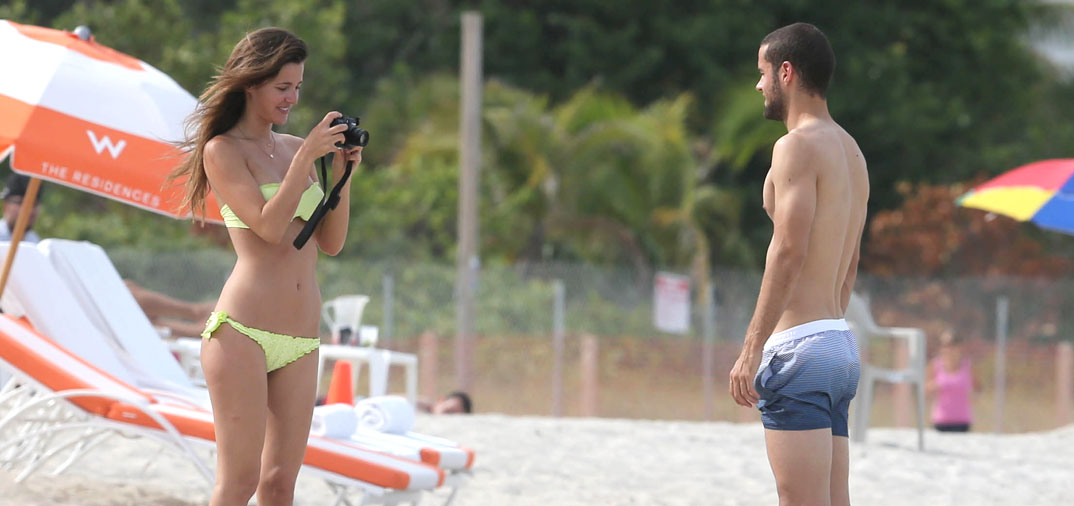 Malena Costa y Mario Suárez, pasión en las playas de Miami