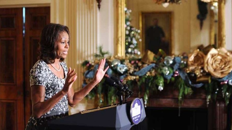 Michelle Obama inagura la Navidad en la Casa Blanca