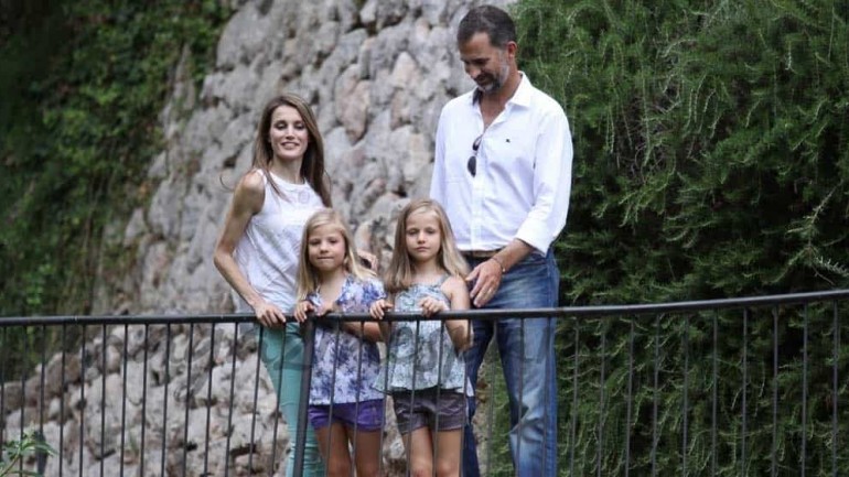 Los príncipes de Asturias con sus hijas en Mallorca