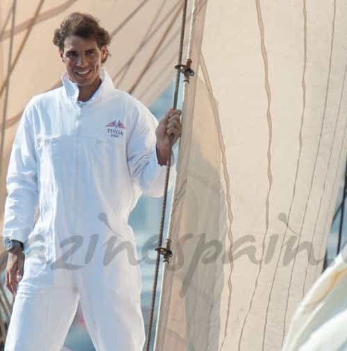 Rafa Nadal en el velero de Alberto de Mónaco