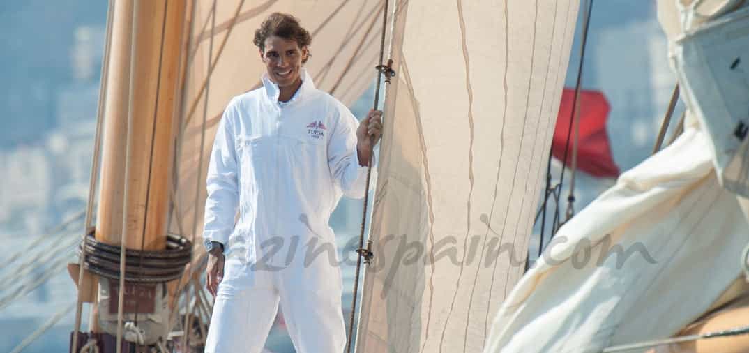 Rafa Nadal en el velero de Alberto de Mónaco