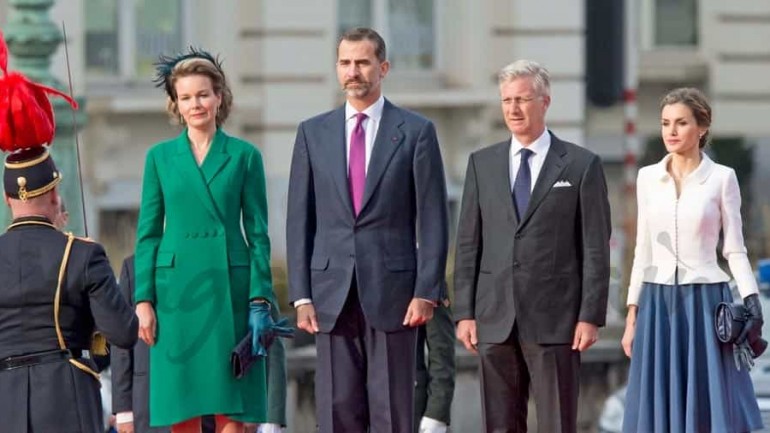 La elegancia de la reina Letizia en Bélgica