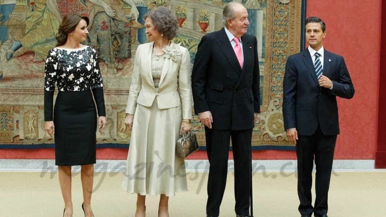 En el Palacio del Pardo, el presidente de México y su esposa se despiden de los Reyes