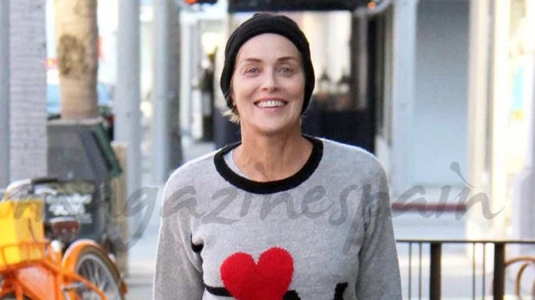 Sharon Stone con la cara lavada