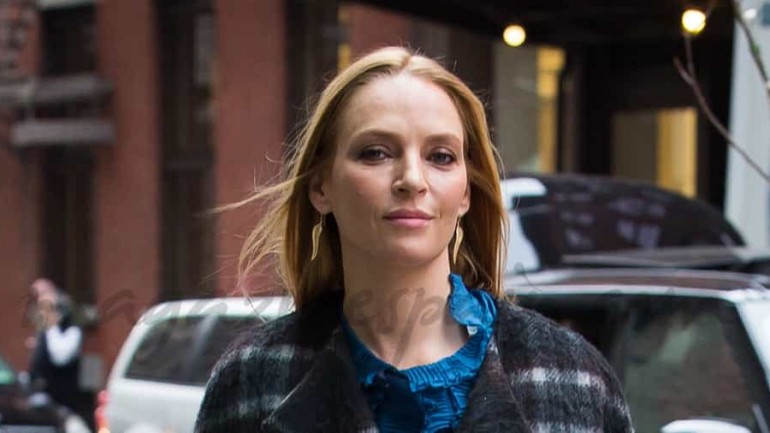 Uma Thurman en el Soho de Nueva York