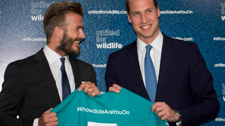El príncipe Guillermo y David Beckham solidarios
