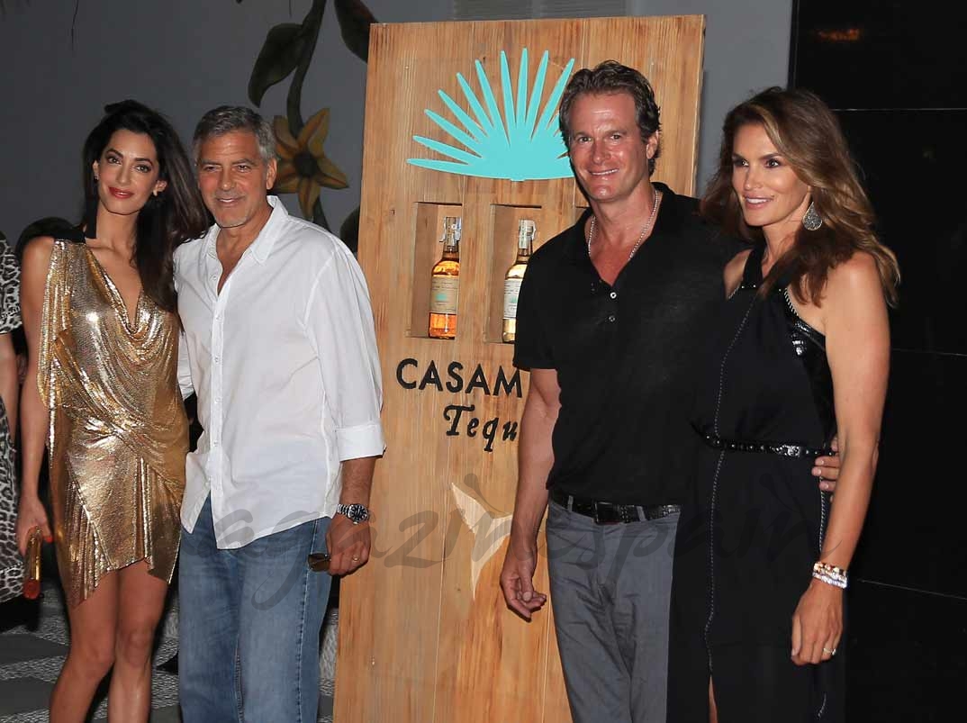 Amal y George Clooney con Rande Gerber y Cindy Crawford