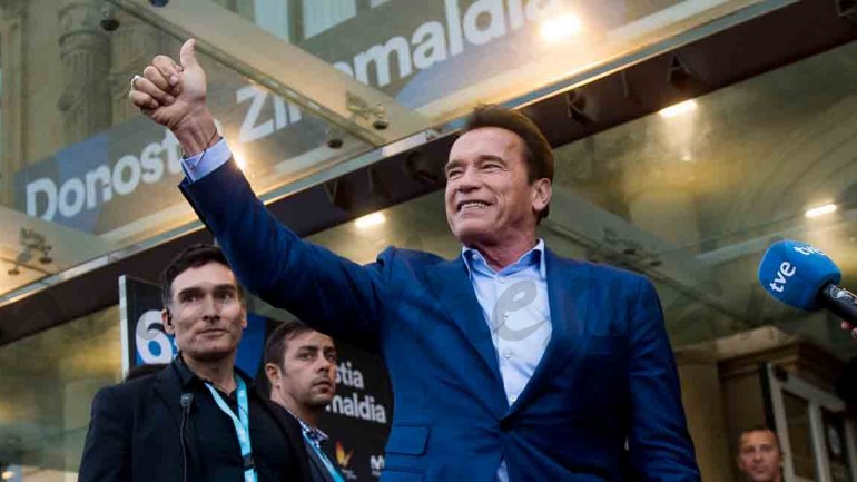 Arnold Schwarzenegger derrocha simpatía en el Festival de Cine de San Sebastián