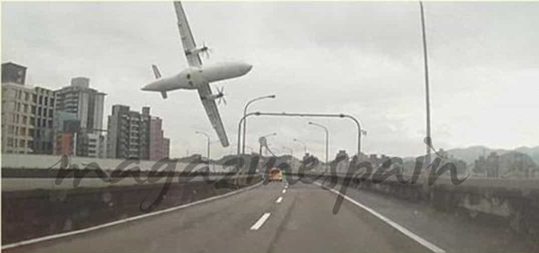 Impresionante accidente de avión en Taipei