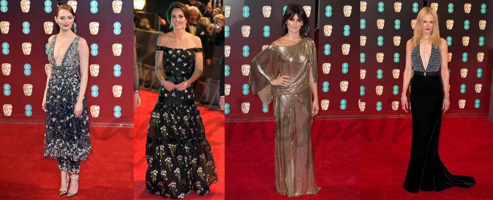 La Duquesa de Cambridge, Penélope Cruz, Emma Stone… El glamour de la alfombra roja de los BAFTA