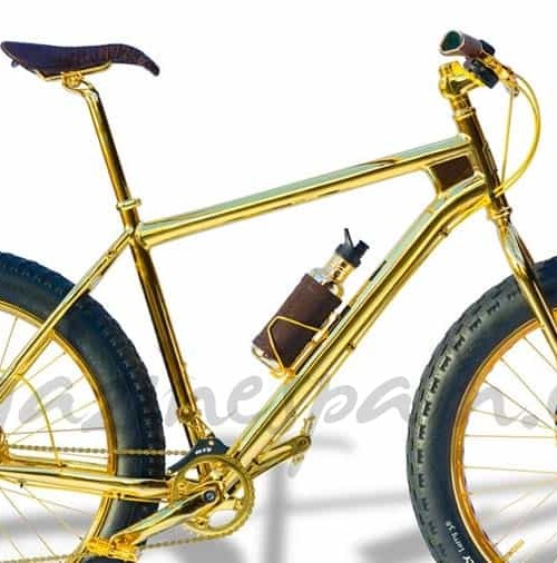 Una bicicleta con oro, diamantes, zafiros y piel de cocodrilo