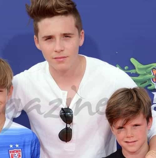 La soltura de Brooklyn, Romeo y Cruz Beckham, en un photocall