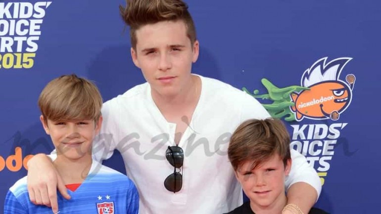 La soltura de Brooklyn, Romeo y Cruz Beckham, en un photocall