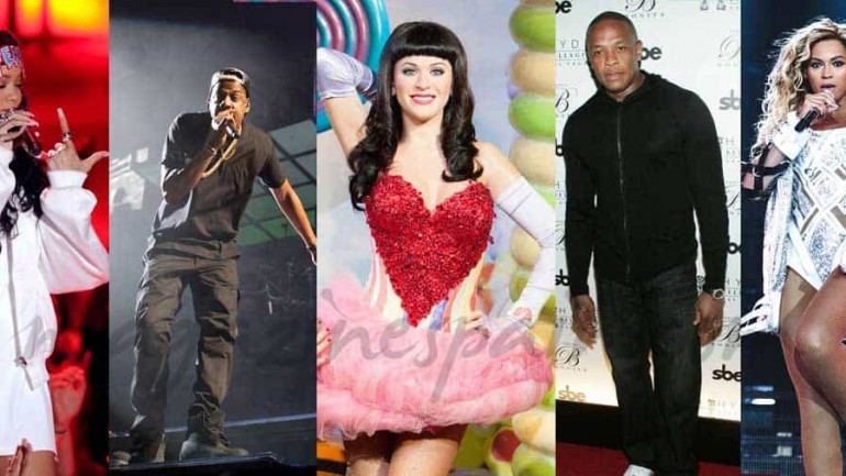 Beyoncé, Dr-Dre, Jay-Z, Rihanna y Katy Perry entre los más poderosos