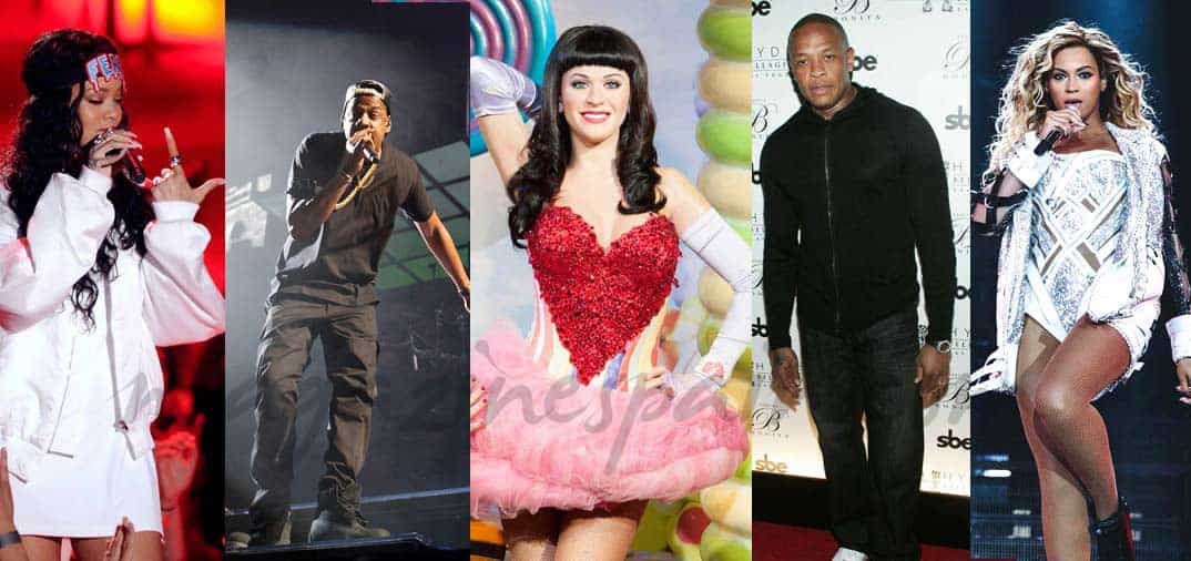 Beyoncé, Dr-Dre, Jay-Z, Rihanna y Katy Perry entre los más poderosos