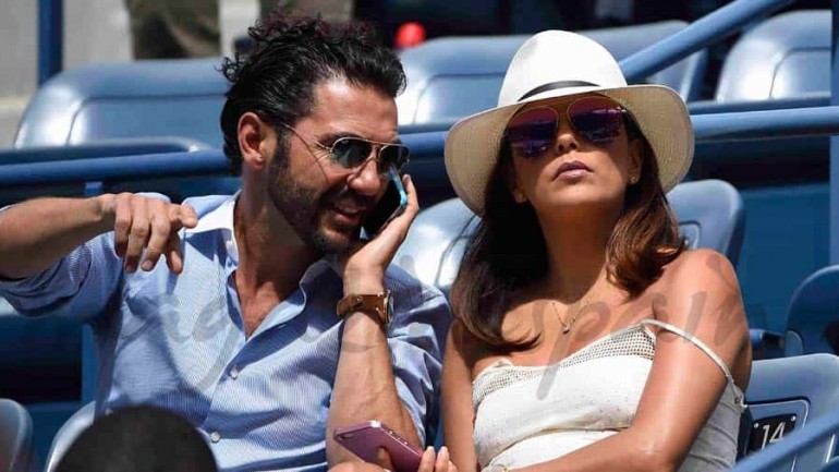 Eva-Longoria y su novio José Antonio Bastón disfrutan del US Open