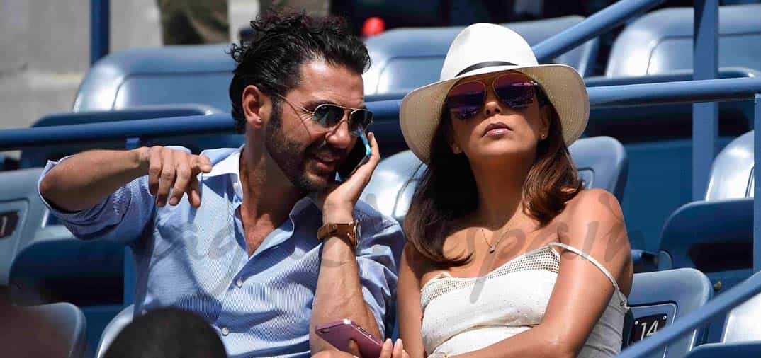 Eva-Longoria y su novio José Antonio Bastón disfrutan del US Open
