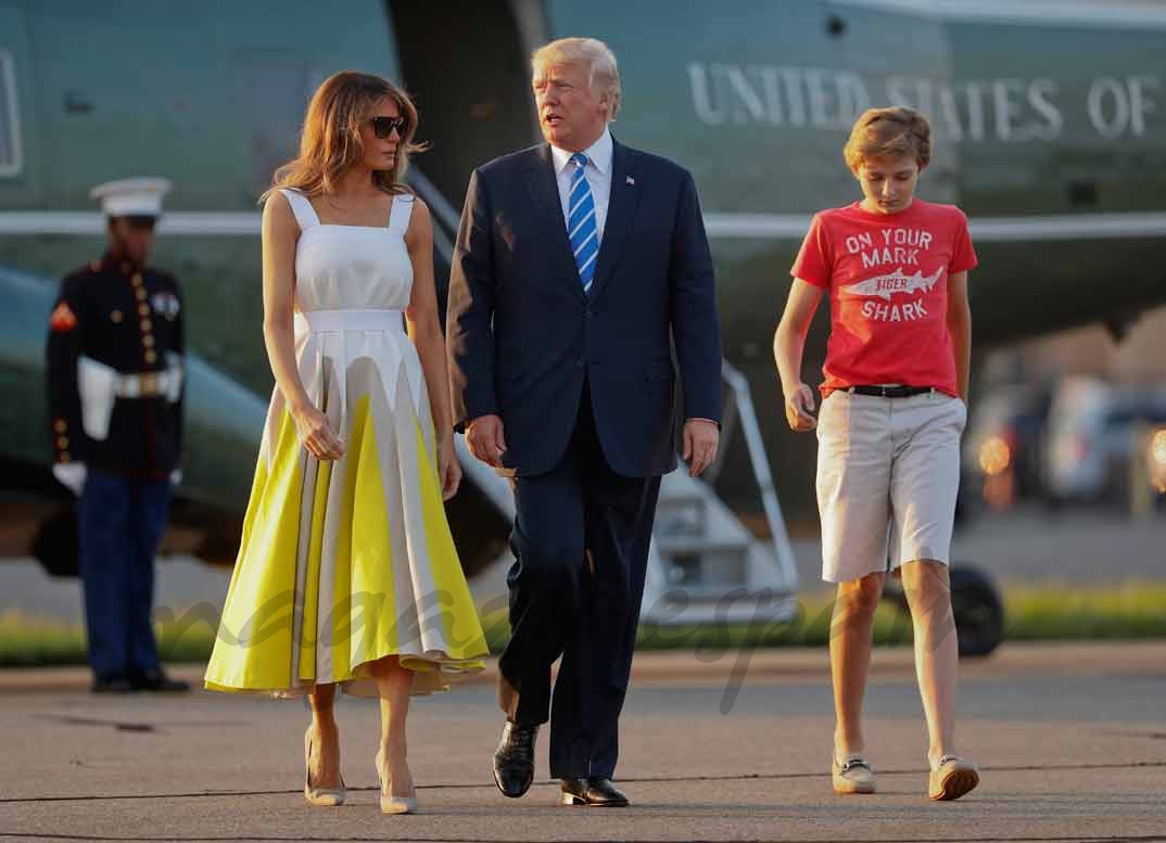 Melania, Donald y Barron Trump