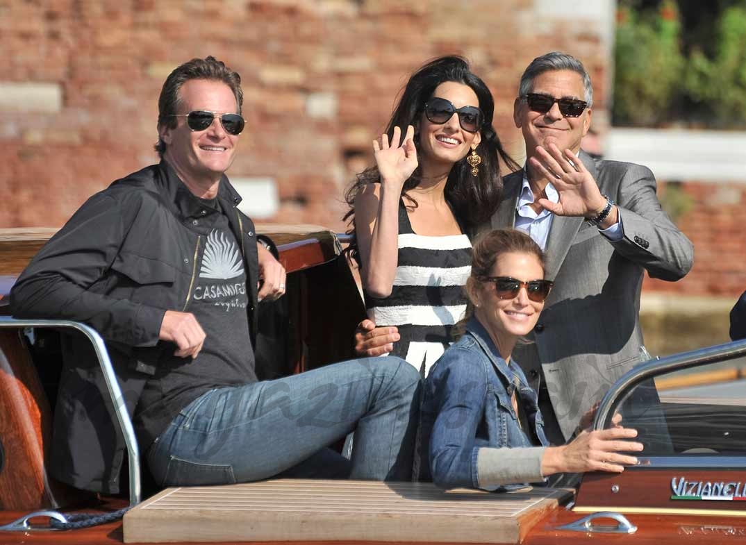 Rande Gerber, Cindy Crawford, Amal Alamuddin y George Clooney