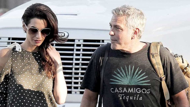 Amal Alamuddin, visita sorpresa a George Clooney en el rodaje de «Suburbicon»