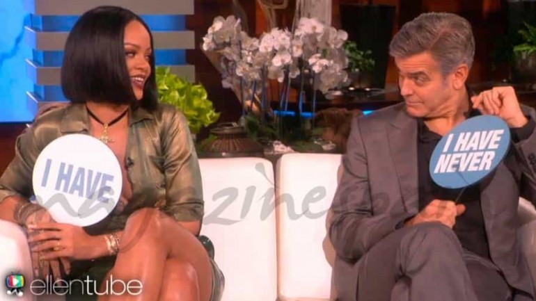 George Clooney y Rihanna se divierten