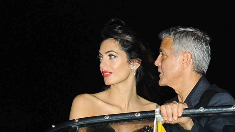George y Amal Clooney, romántica llegada al Festival de Venecia