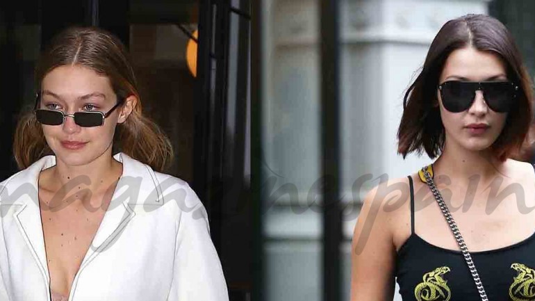 Gigi Hadid y Bella Hadid estilo en blanco y negro