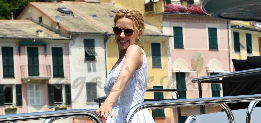 Kylie Minogue sola de vacaciones, en Portofino