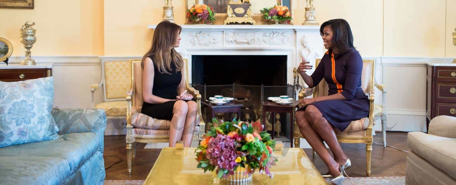 Melania Trump y Michelle Obama toman juntas el té en la Casa Blanca