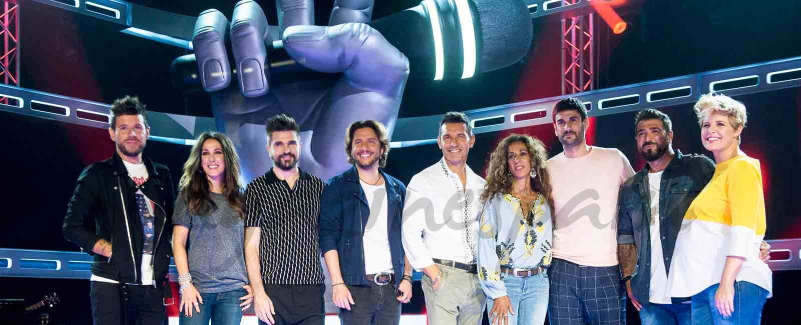 la voz pablo lopez, malu, Juanes, manu carrasco, jesus vazquez, Rosario, melendi, antonio orozco y tania llasera