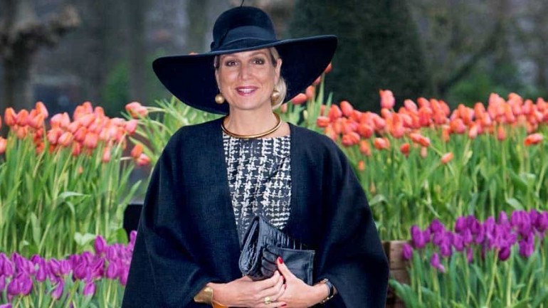 La reina Máxima de Holanda en blanco y negro
