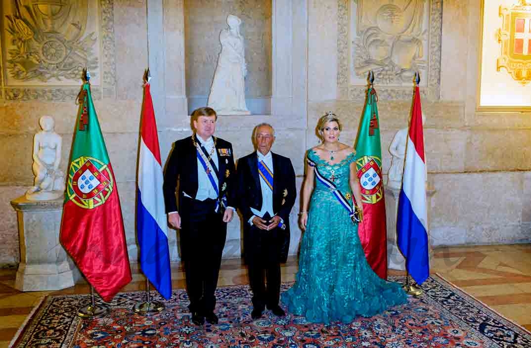 cena de gala reyes de holanda con marcelo rebelo en portugal