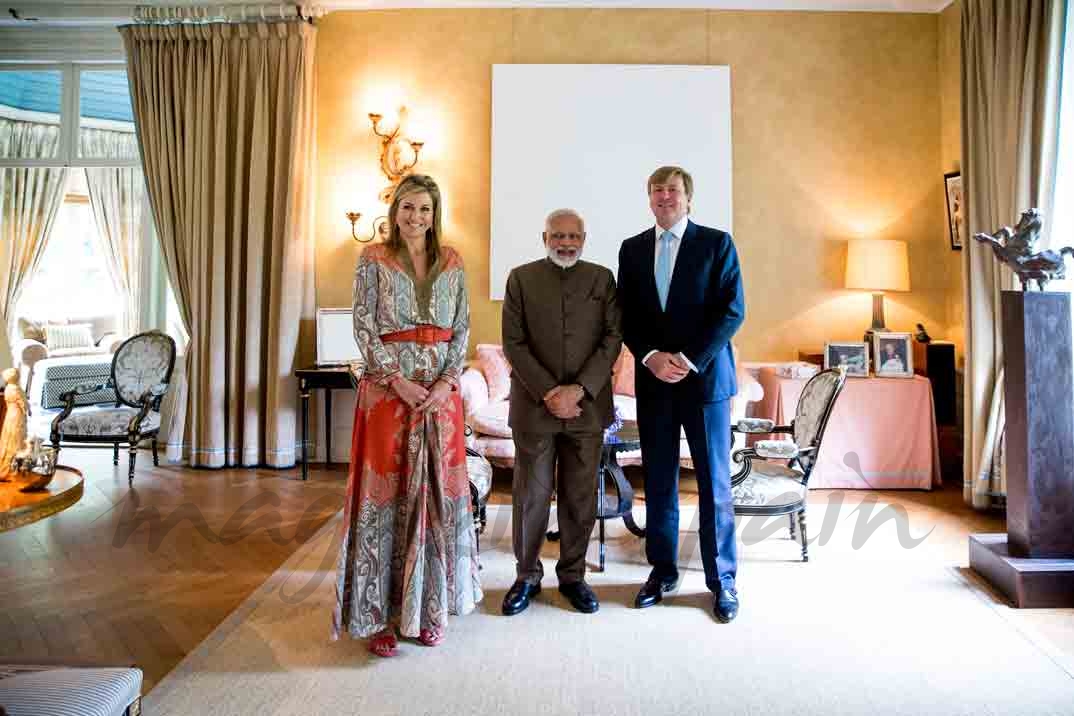 reyes de holanda y primer ministro de la india