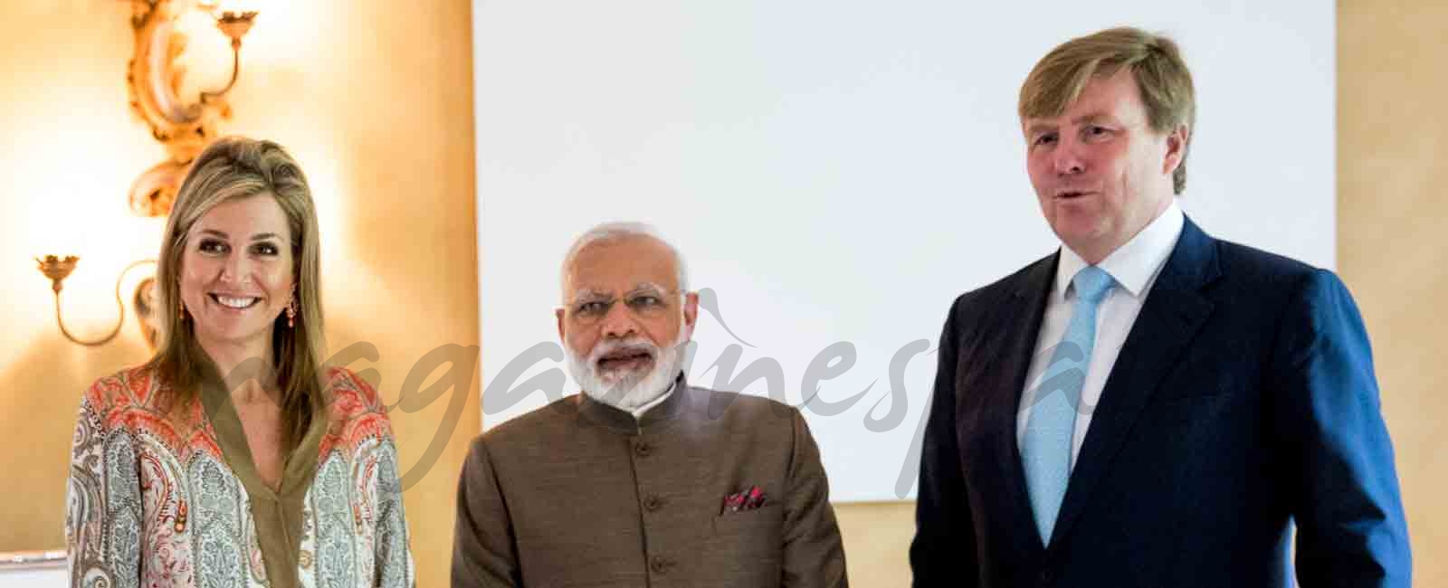 reyes de holanda y primer ministro de la india